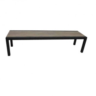 8772000-01 Durango Aluminum and Faux Teak Commercial Restaurant Hospitality Dining Outdoor 19.25Dx69Wx17.5W rectangle backless bench